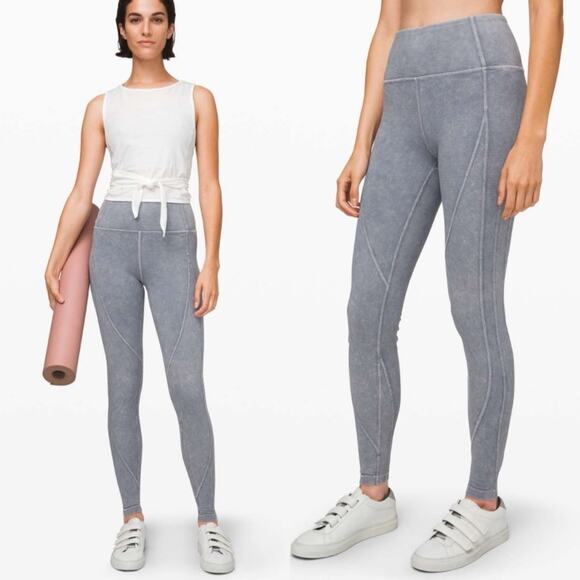 Lululemon Wunder Under High-Rise Tight Snow Washed Ribbed 28" Washed Luna size 2 - Picture 1 of 8